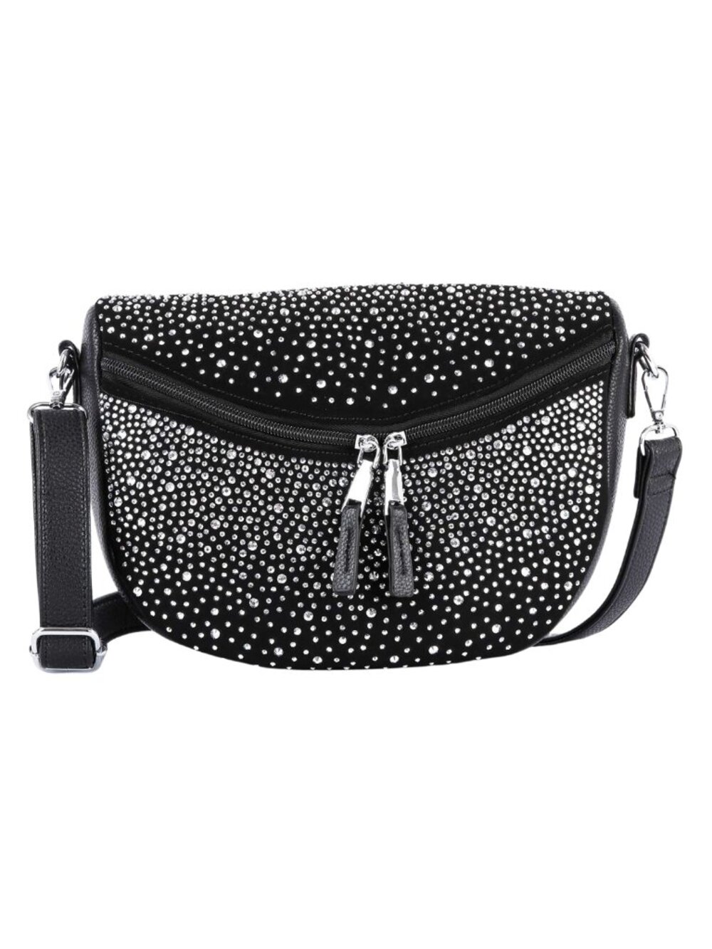 Rhinestone Ombre Faux Leather Shoulder Bag